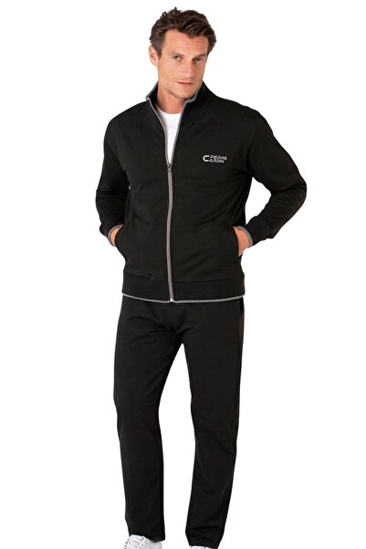 Pierre Cardin 7120 Men's Black Long Sleeve Stand Collar Tracksuit Set