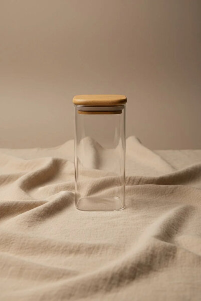 Bereketli Store Arow Madre 550 ml Glass Jar with Bamboo Lid |   Food and Stor...