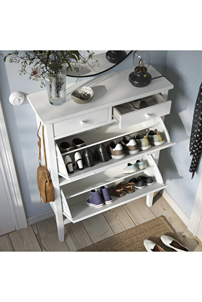 IKEA GULLABERG ayakkabı dolabı, beyaz, 88x30x122 cm, 2 bölmeli akdenizshop