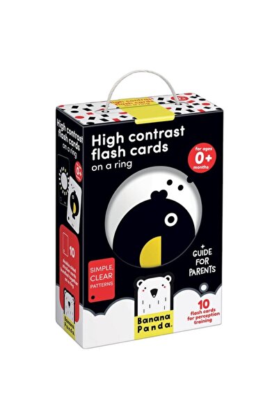 Banana Panda Κάρτες Φλας Υψηλής Αντίθεσης σε Κρίκο, Βρεφικό Παιχνίδι για Νεογ...