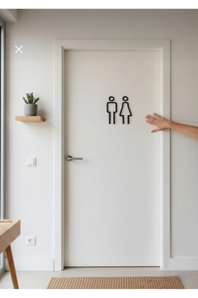 Objekto3D Modern WC Tuvalet Lavabo Erkek Kadın Kapı Duvar Tabelası Levhası & ...