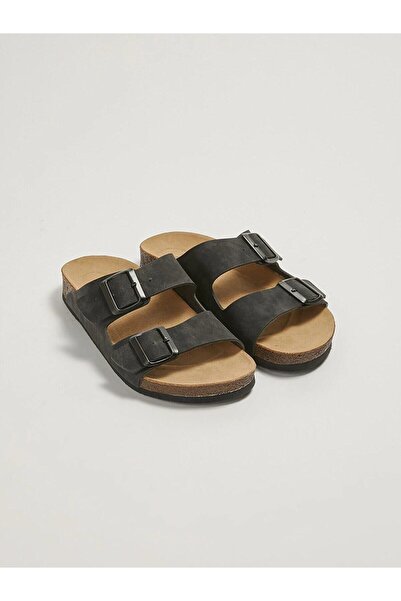 LC Waikiki Leather Look Double-Strapped Women's Slippers (S1)