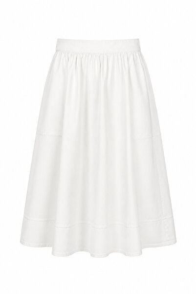 HAZELANNA Denim White Skirt