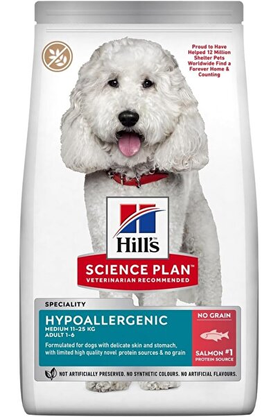 Hill's Science Plan Hipoalerjenik Yetişkin Orta Irk Somonlu Köpek Maması 12kg