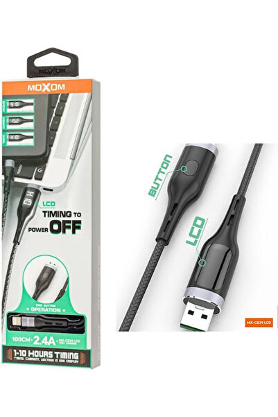 MOXOM MX-CB39 Πλεκτό Καλώδιο USB-A σε Lightning Μαύρο 1μ