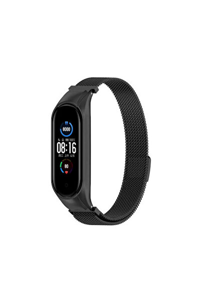 OEM Λουράκι Ανοξείδωτο Ατσάλι Μαύρο (Mi Smart Band 5/Mi Smart Band 6/Huawei B...