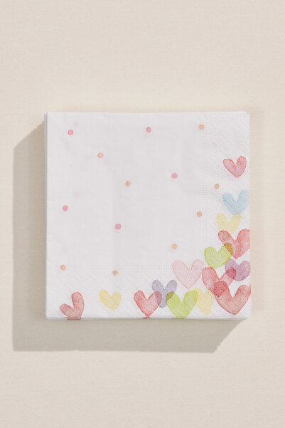 Paşabahçe Hearts Pastel 20-Piece Napkins 24×24 Cm, Stylish Table Accessory