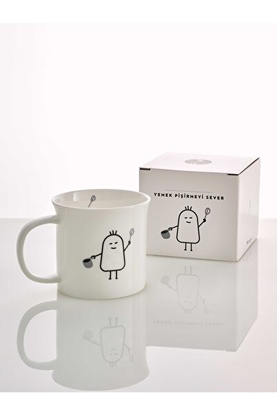 Paşabahçe Food Lover Porcelain Mug White, Stylish Design