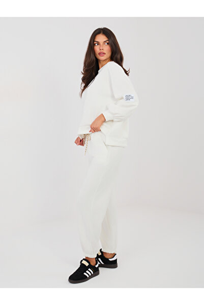 Factory Price Pantaloni Trening Dama Ecru