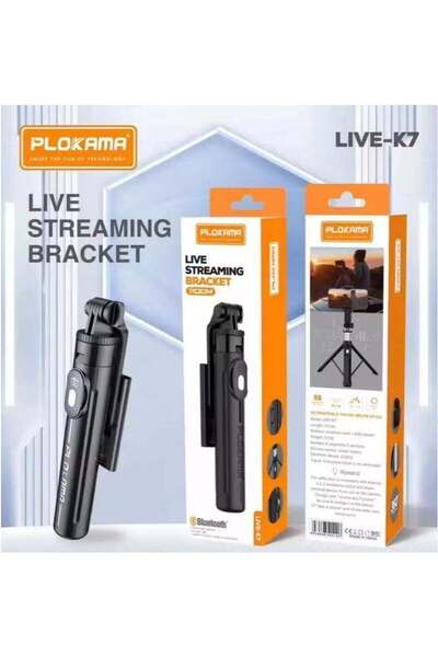PLOKAMA 4-in-1 Tripod Selfie Stick 1.7M/2M with 360° Rotation, Bluetooth Remo...