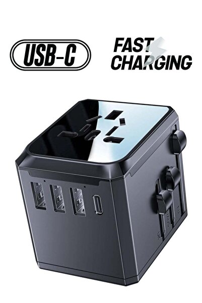 ELTRAZONE Universal Travel Adapter with 4 Ultra-Fast USB Port and 1 Type C Po...