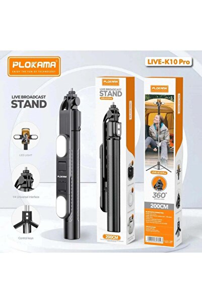 PLOKAMA Live-K10 LED Live Broadcast Stand with Phone Holder & Ring Light – Ad...