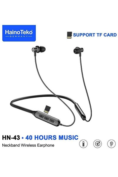 HAINOTEKO سماعة أذن لاسلكية HN-43 مع وقت تشغيل يصل إلى 40 ساعة ودعم بطاقة TF ...