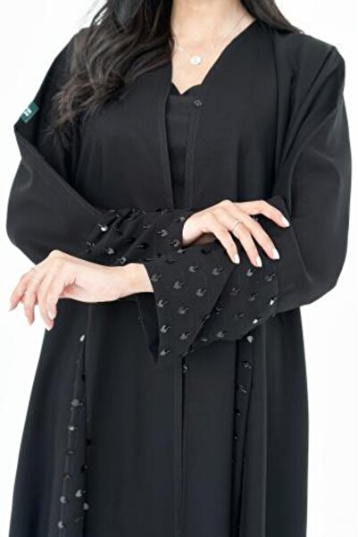 Lavin Embroidered Crepe Cloche Abaya