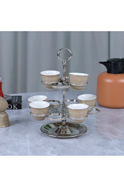Al Hadaya Mall Stainless Steel Lantern Holder with Luxury Design - Nickel - 1...