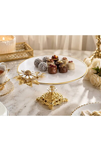 Asi GOLD PAPATYA DETAYLI AYAKLI SUNUMLUK