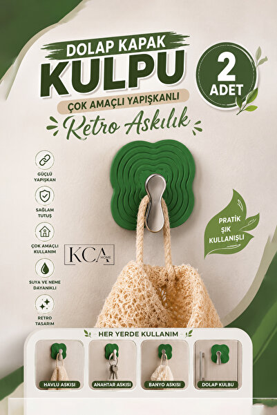 KCA HOME Retro Tasarım Askılık, Yapışkanlı Retro Askılık, Dolap Kapak Kulpu, ...