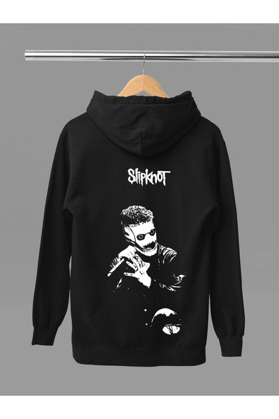 MAGORS سترة روك بقلنسوة من القطن المطبوع بأكمام طويلة وثلاث خيوط من SLIPKNOT ...