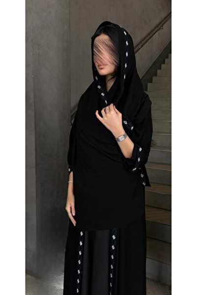 Abay-ti Royal Fabric Embroidered Abaya - Free Embroidery Offer