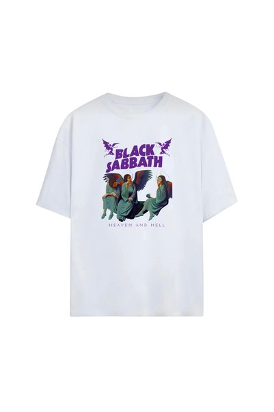 Grafftee Clothing تي شيرت أسود مطبوع عليه Black Sabbath للجنسين |   تي شيرت م...