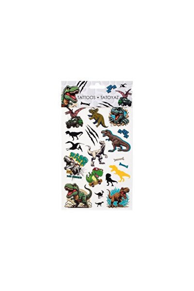 OEM Tatuaje Temporare Copii Dinozauri, Set 19 buc, Modele Colorate pentru Joa...
