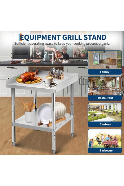 Garvee - NSF Certified Stainless Steel Table - 650 lb Capacity with Adjustabl...