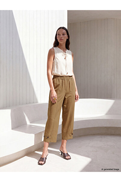 LC Waikiki Rmz Gi̇yi̇m Farkiyla Women's Modal Blended Pants with Waist Cord