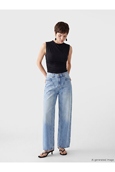 LC Waikiki Blue Barrel Fit Women's Jean Pants
