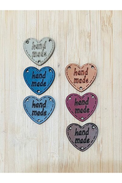 Öztürk Tuhafiye Deri Handmade Etiket Dikilebilir 6 Adet 6 Farklı Renk 2 cm x ...