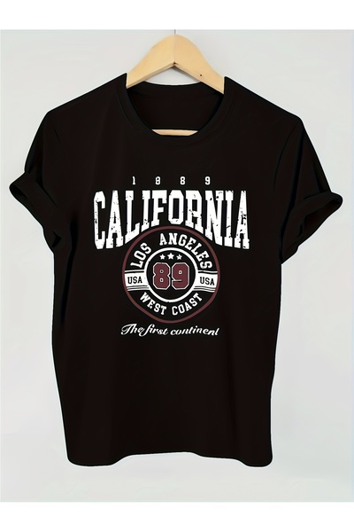 12 Teknoloji Women's Oversized Vintage 80s California T-Shirt - White Retro L...