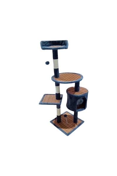 Seven Bird Three-Storey Cat Scratcher with Small Cat House