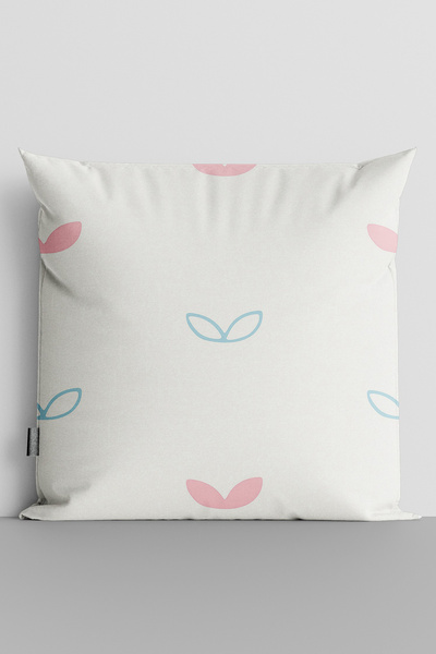 TicaretJet Colorful Flowers Double Sided Digital Printed Throw Pillow Cover