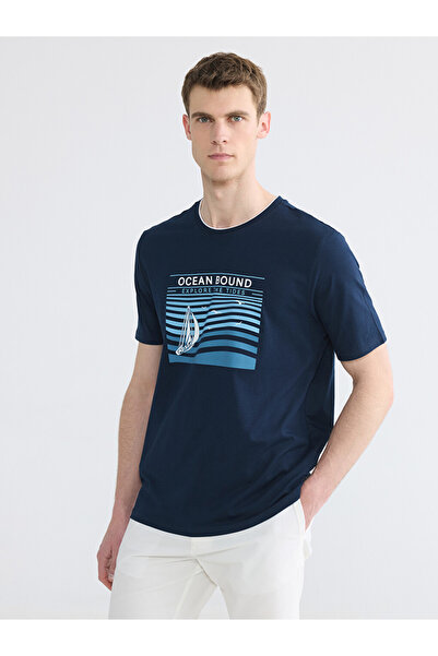 LC Waikiki Ανδρικό T-shirt με στρογγυλή λαιμόκοψη και στάμπα