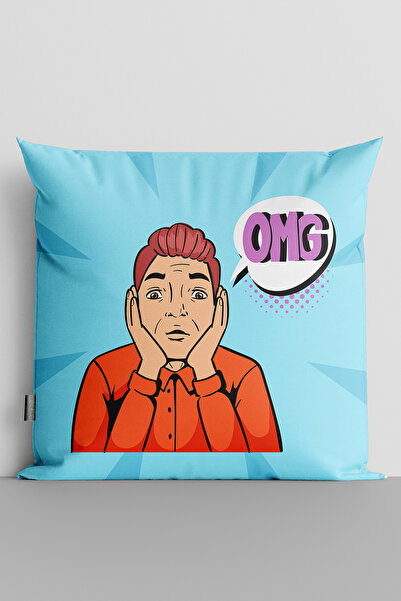 TicaretJet غطاء وسادة مطبوع رقميًا على الوجهين من Popart Adam Omg - 96