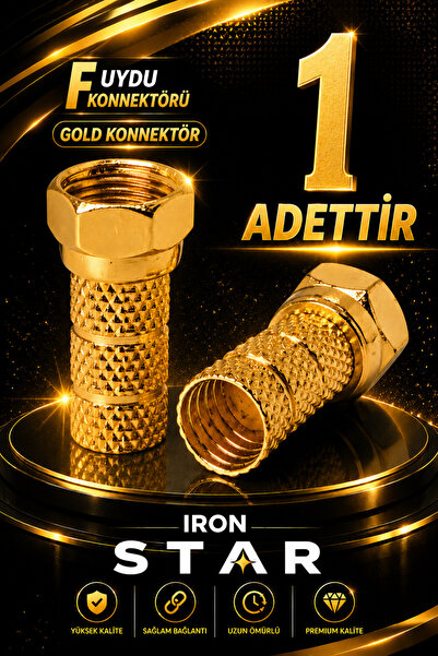 IRONSTAR 1 ADET Gold F uydu konnektörü / RG6 F konnektör / çanak anten bağlan...