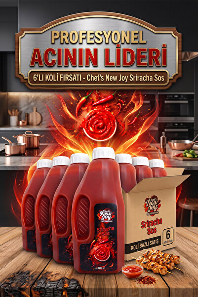 chef's new joy professional Sriracha Sos 2400 G x 6 Adet - 1 Koli (Koli Bazlı Avantaj Paketi) Profesyonel Lezzet Acı Sos