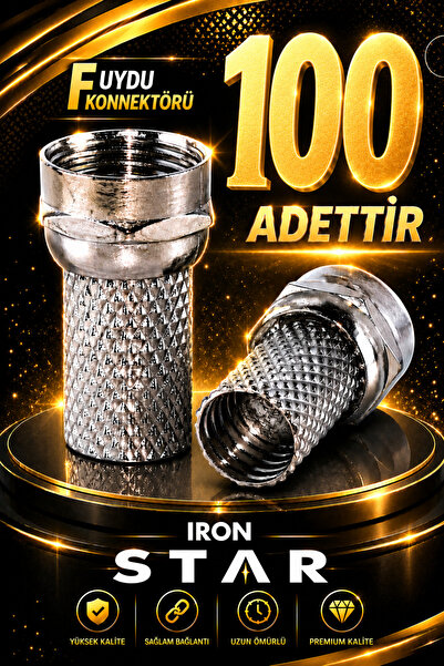 IRONSTAR 100 ADET F uydu konnektörü / RG6 F konnektör / çanak anten bağlantı ...