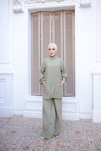 MİMİ Luxury Wear Women's Casual Set / Sports Set Zippered Hijab Modern Tracks...