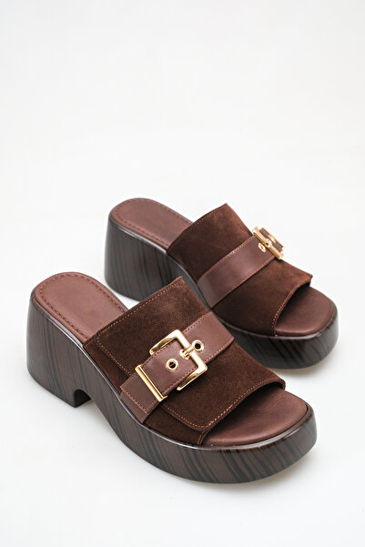 Solo Bag Women's Daily Suede Genuine Leather Thick Band Buckle Belted Platfor...