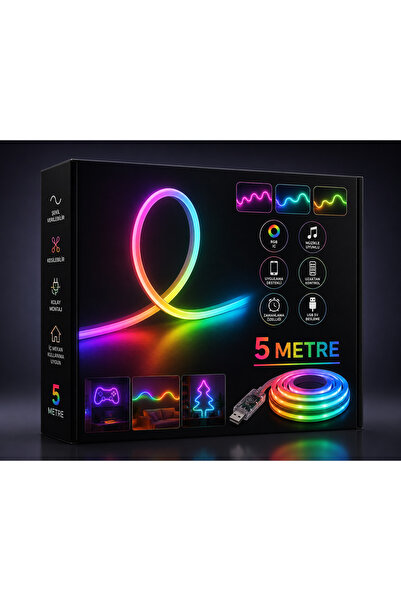 BİOL Aydınlatma RGB Neon Şerit Led Ses Tepkili Led