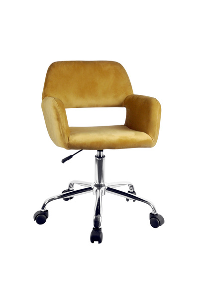 ArteLibre Καρέκλα Γραφείου KLOI Κίτρινο Βελούδο 37x42x78-90εκ.