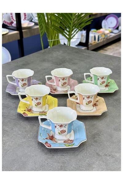 Doğudeko Novaria 6-Piece Porcelain Cup Set