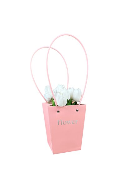 OEM Pink Paper Flower Package Top Bottom Set 13x9.5x15.5 cm