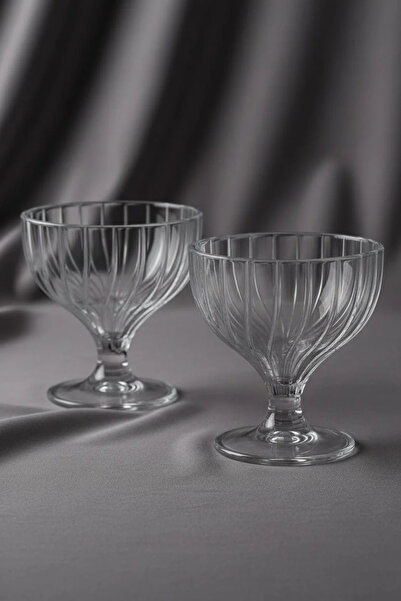 Paşabahçe Bouquet 2-Piece Glass Ice Cream Bowl |   Ice Cream Cups 240 ml