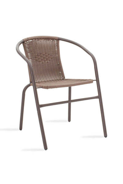 Adore Scaun exterior Obbi, metal si PE, 56x54x73 cm - Maro