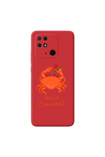Other Xiaomi Redmi 10C Hello Summer! Red Colored Silicone TPU Θήκη