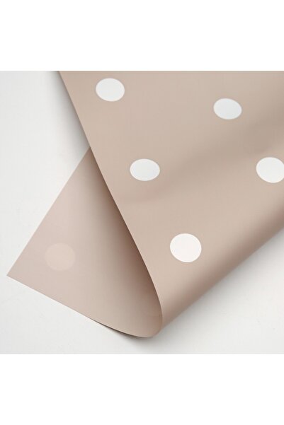 OEM Celofan pentru Flori Plastic Bej cu Buline Albe 58x58 cm