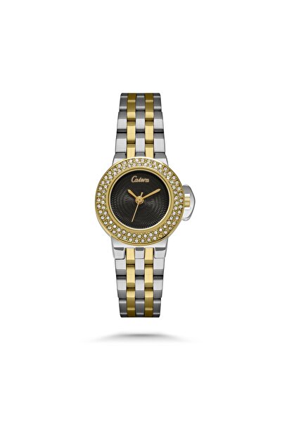 catera Women's watch with a gold-tone steel strap and a white dial