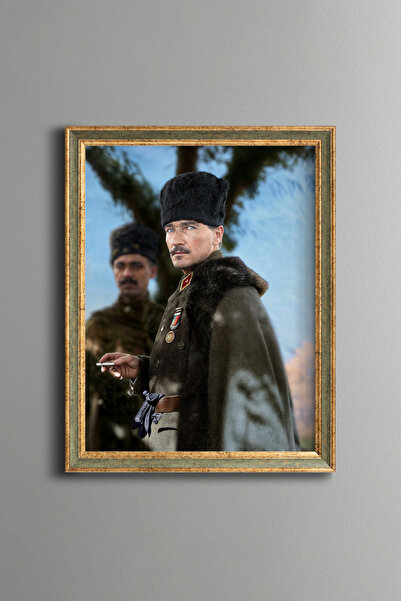 epiqart Mustafa Kemal Atatürk - Vintage Patterned Painting - Fine Model
