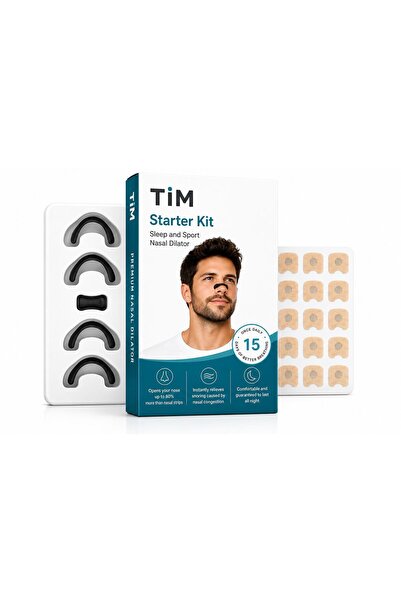 Tim Kit Dilatator Nazal Magnetic Antisforăit - 4 Benzi Magnetice 15 Plasturi ...